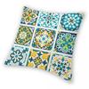 Mexican Tile Pillowcase Printed Polyester Cushion Cover Decoration Talavera Tiles Pillow Case Cover Chair Zippered