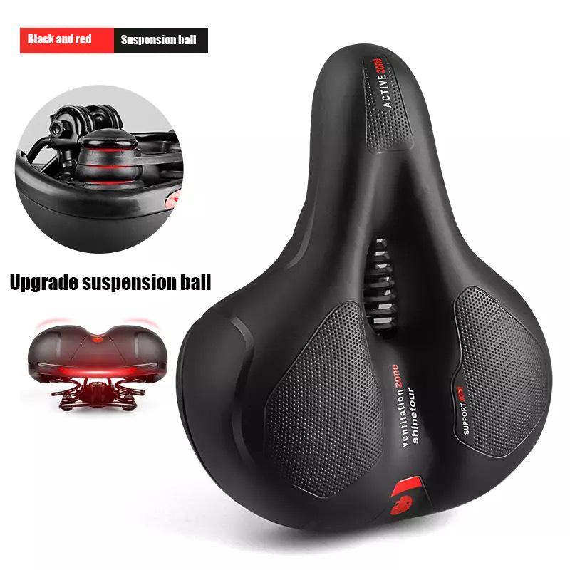Bike Seat Bicycle Saddle with Taillight Mountain Cushion Bicycle Big Butt Widened Soft Saddle Comfortable Seat Bike Accessories