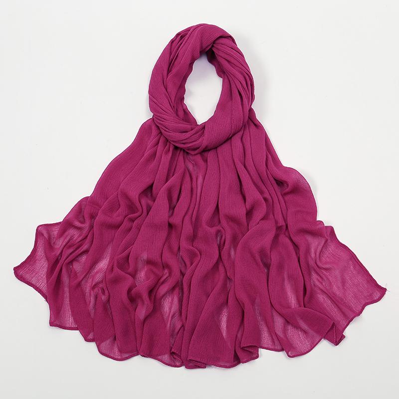 Crinkle Muslim Women Hijab Wrinkle Rayon Headscarf Solid Color Women's Turban Plain Viscose Cotton Musulman Femme Shawl Ramanda
