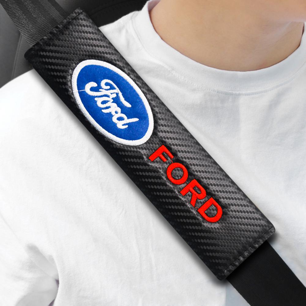 For Ford F MK42Pcs PU Leather Car Seat Belts Cover Universal Auto Interior Decor Shoulder Protection For Ford Focus mk2 mk3 Fiesta mk7 Ranger