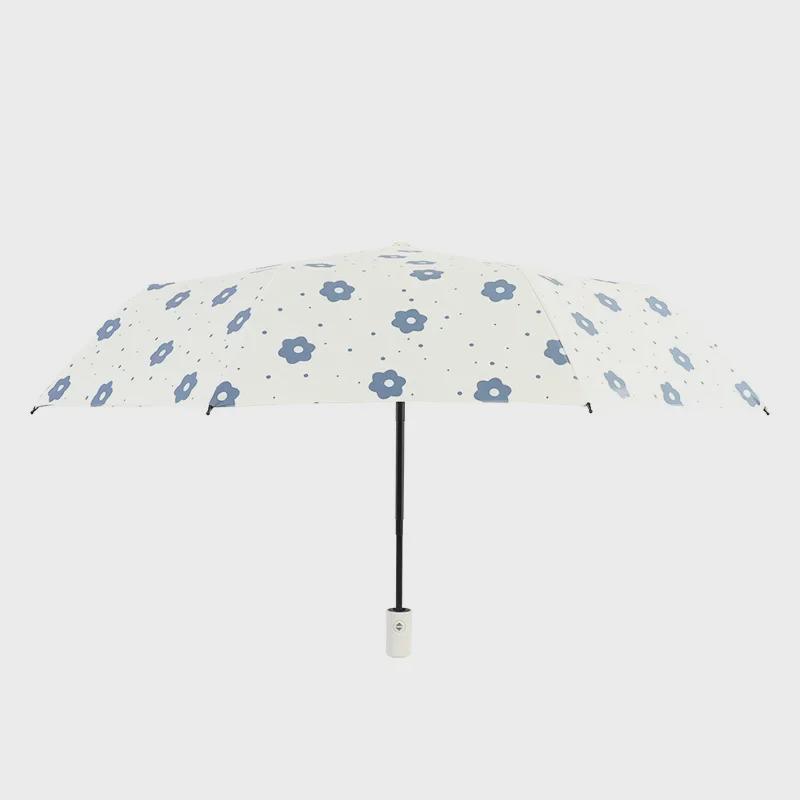 Automatický kreslený slunečník odolný proti UV záření a větru: Velký dvouúčelový slunečník a deštník pro ženy a studenty.