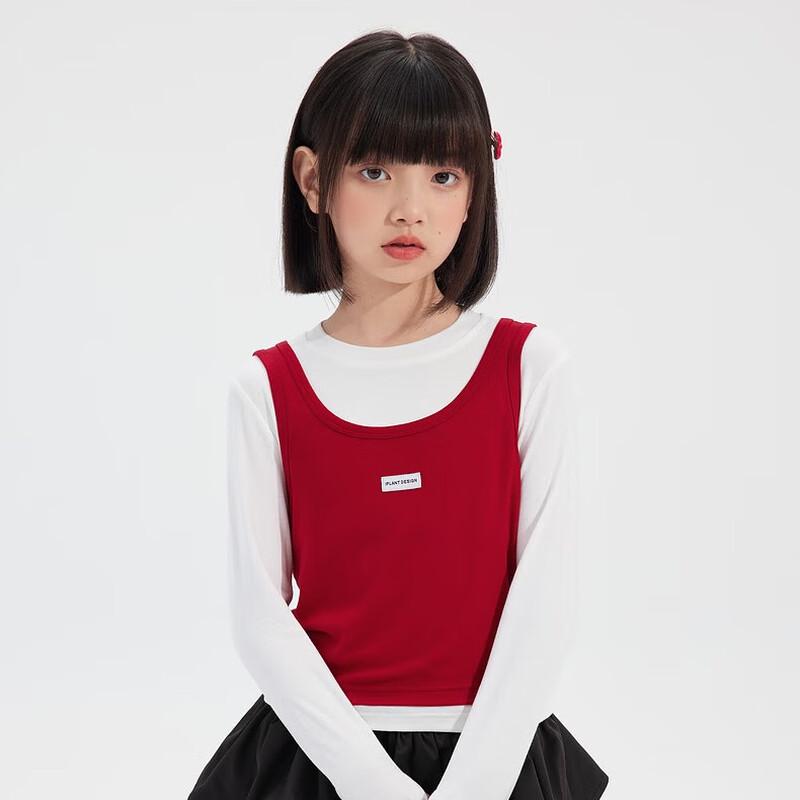Girls Long-Sleeve T-Shirt & Vest Two-Piece Set 120
