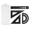 4Pcs/Set Aluminium Ruler Set Metal Geometry Maths Drawing Compass Stationery Rulers Mathematical for School