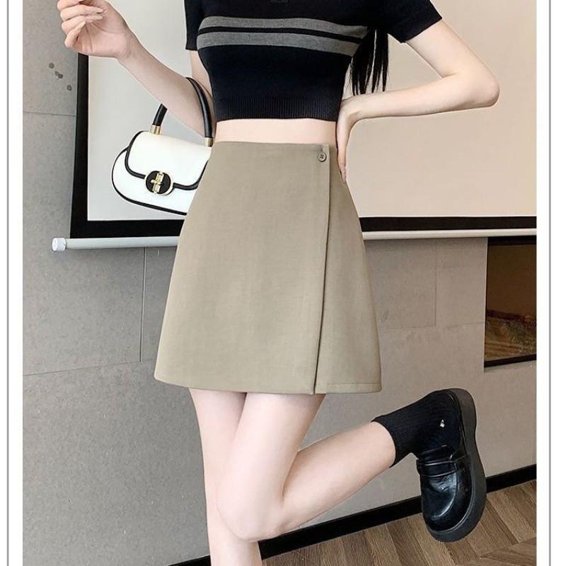 2025 High Waist A-Line Professional Casual Irregular Short Skirt