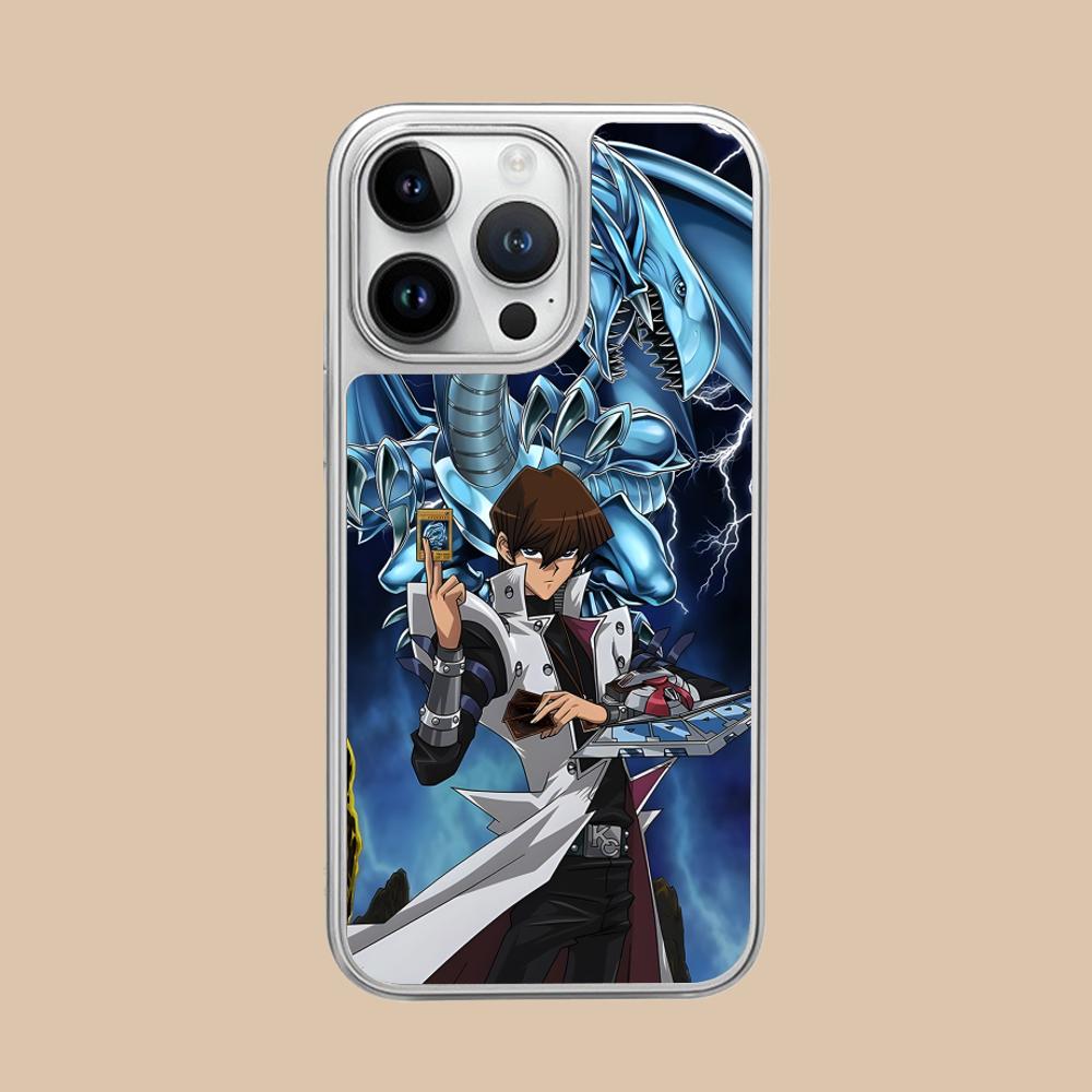 Yugioh Seto Kaiba Phone Case for iPhone 17 16 15 14 13 12 11 Air Pro Max Plus Electroplated Silver Cover