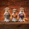 Home Office Regal Dekoration 3 Stück Halloween Geist Hochlandrind Figuren, Harz Yak Statuen mit Kürbis, Bauernhaus Sammlerstück Dekoration Tischplatte