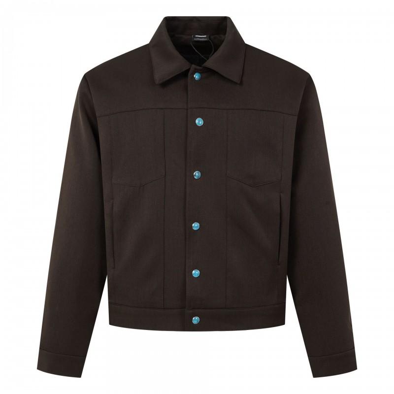 Unisex Vintage Style Oversized Button-Up Jacket Casual Outerwear Teens Adults