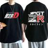 Anime Drift AE86 Initial D Oboustranné tričko s kulatým výstřihem a krátkým rukávem, letní, ležérní, unisex, R34 Skyline GTR JDM Manga trička