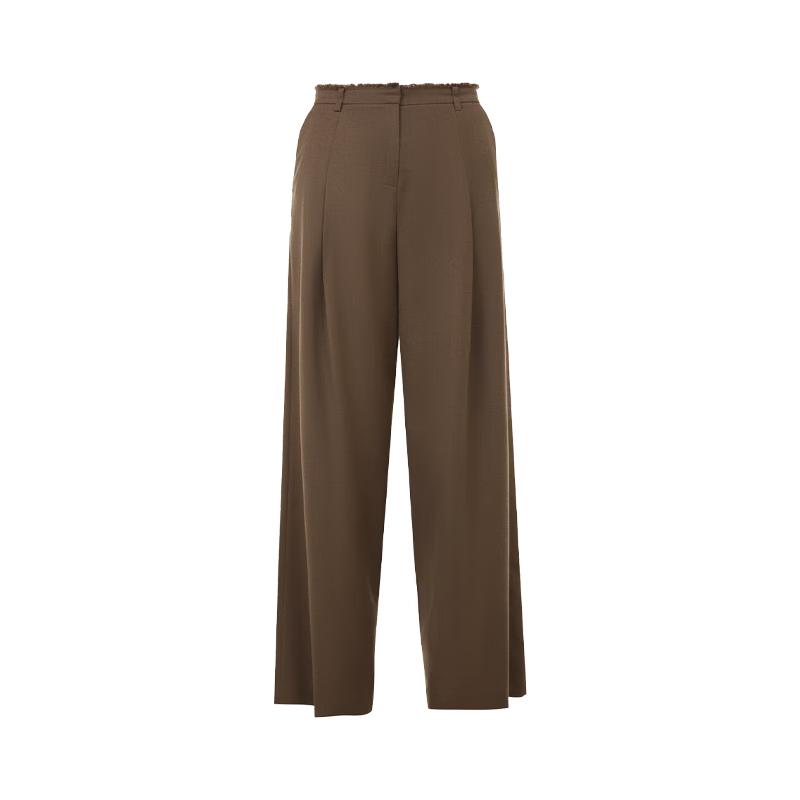 

LANGZI High-Waist Wool Blend Straight-Leg Trousers M