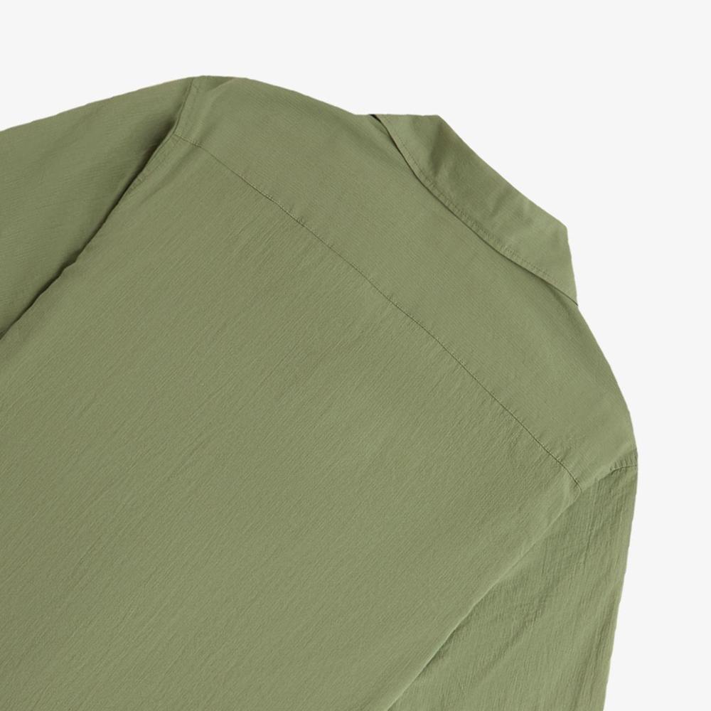 FRED PERRY [Sharp] Lightweight Textured Revere Collar Shirt - Olive Mint Afpm2517762-X88