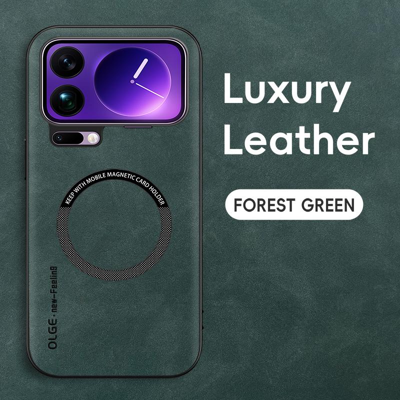Retro Leather Soft Case for Xiaomi 17 Pro Max 15T 15 14T 14 13T 13 12T 12 11T 11 Pro Lite Magnetic Wireless Charging Back Cover