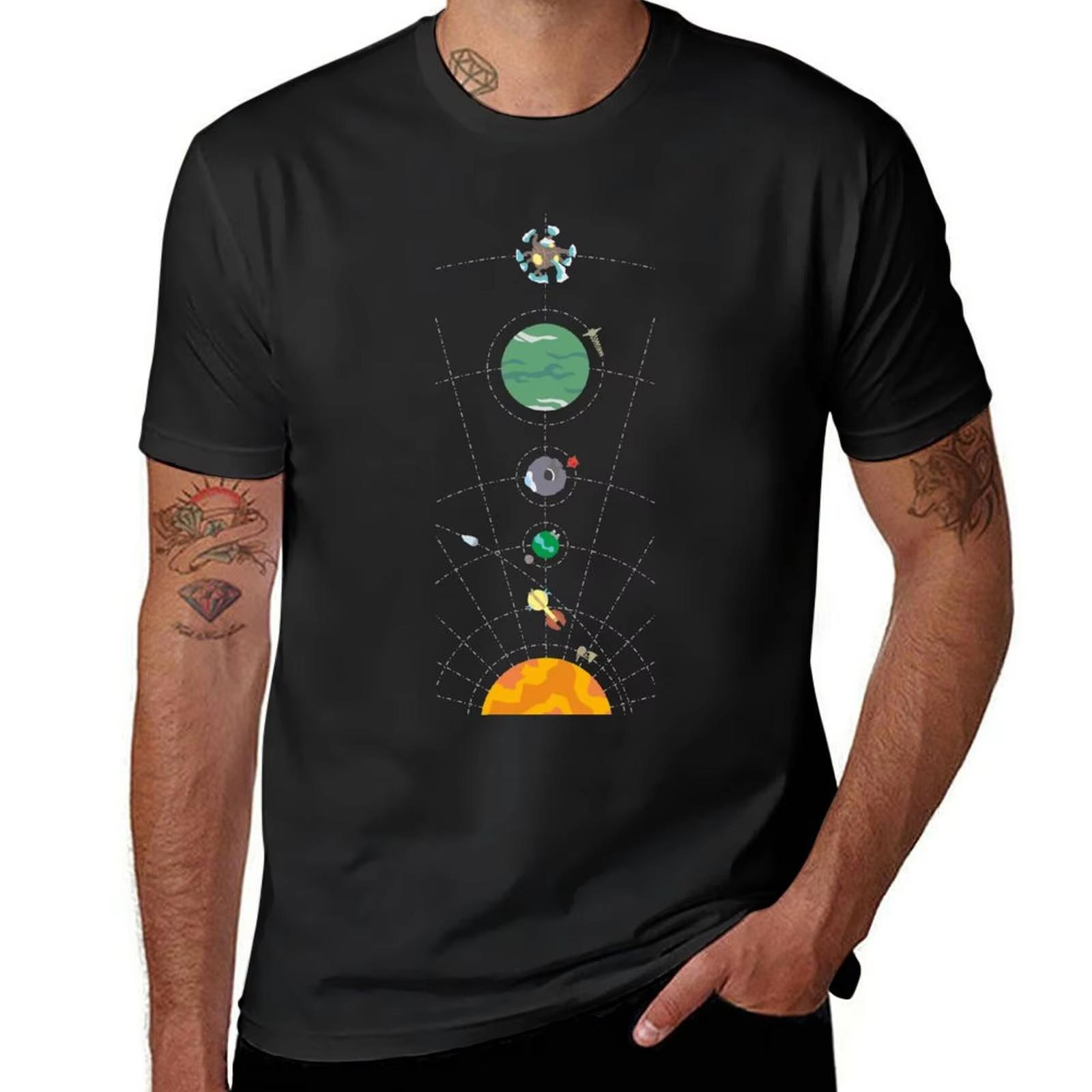 

Outer Wilds Hearthian System Map T-Shirt Korean Fashion Plain Sublime Shirts Graphic Tees Mens Tall T Shirts 4XL
