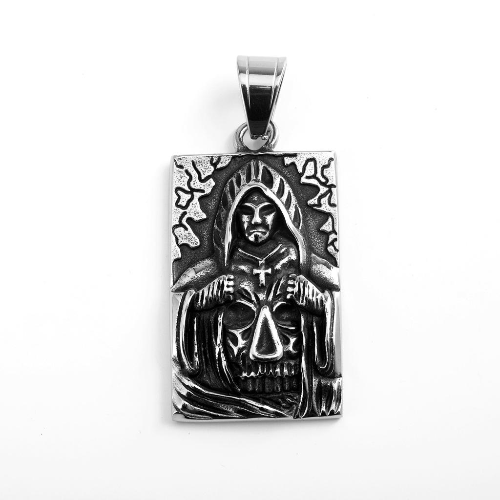 European Retro Stainless Steel Cross & Feather Unisex Necklace