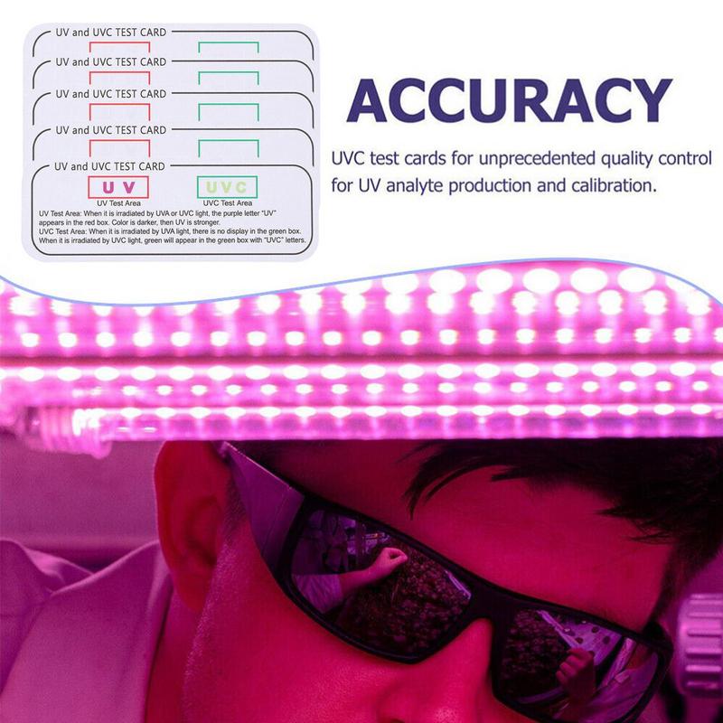 UV Test Card Reusable Card To Test UV Light 5 Pcs UV Light Test Cards To Check UV Protection Level UVA & UVC Light Identifying