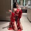 Elegant Embroidered Hanfu Lingerie Set: See-Through Classical Court Style Skirt