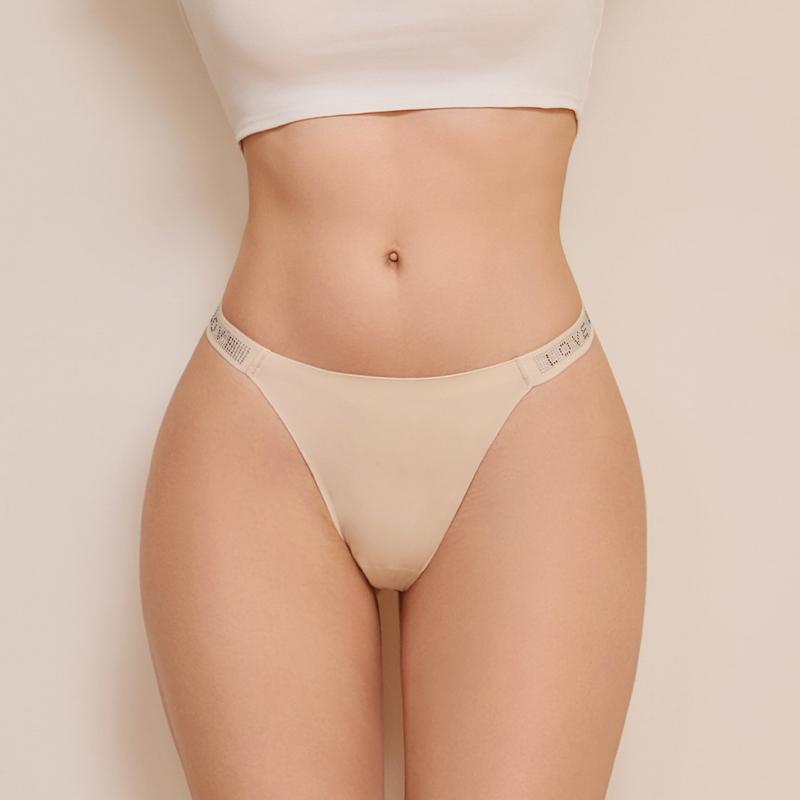 Women's Sexy Leopard Underwear Rhinestone Letter Belt Thongs Female Seamless Stretchy Panties 14 Colors Low-Waisted Lingerie