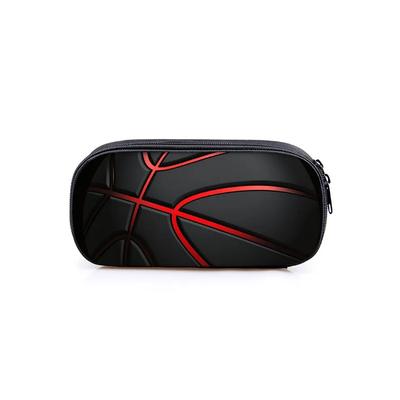 Hot Sales Basketball Print Layered Fabric Pencil Case 3D Cartoon Pen Bag Best Gift for Boys/Girls School & Office Use