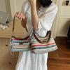 Straw Bag Women's 2025 Summer New Trendy Seaside Vacation Beach Woven Shoulder Messenger Bag Commuter Tote Bag