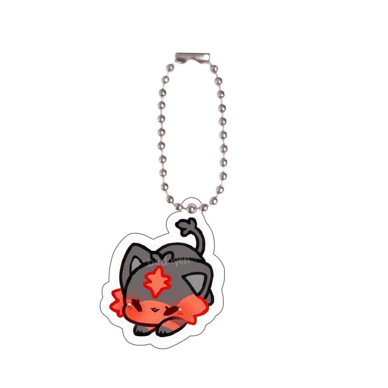 Anime Acrylic Key Ring for Brionne Alolan Meowth Pumpkaboo Chimchar Espurr Piplup Q Version Self-Made Acrylic Key Chain Pendant