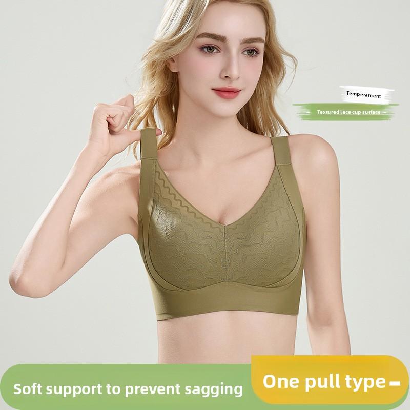 Lifting Lightweight Full Bust Minimizing Bra, Stretch Lace Cups Breathable Seamless Soothing Pastel Color Women's Lingerie