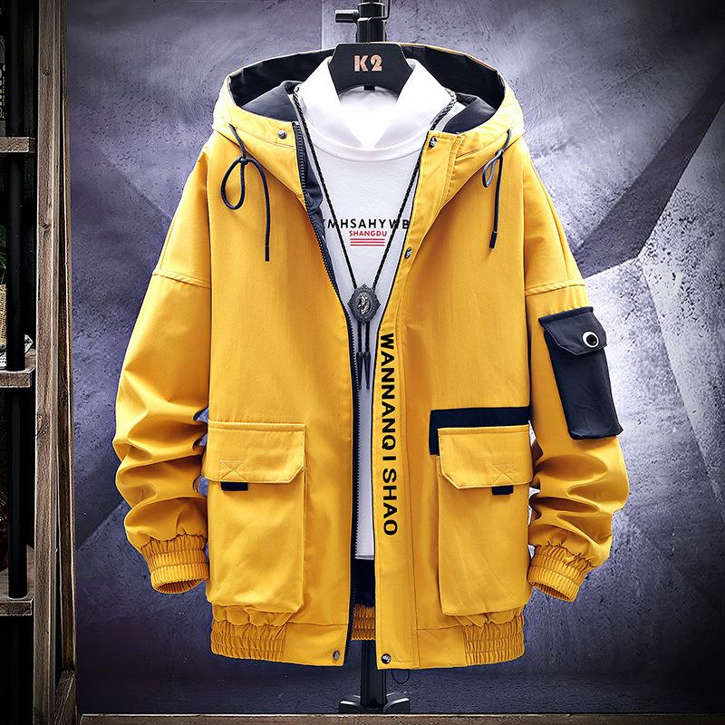 Chaqueta para hombre Primavera y Otoño Delgada Moderna Marca con Capucha Chaqueta para Adolescente Estudiante Suelta Ropa para Hombre