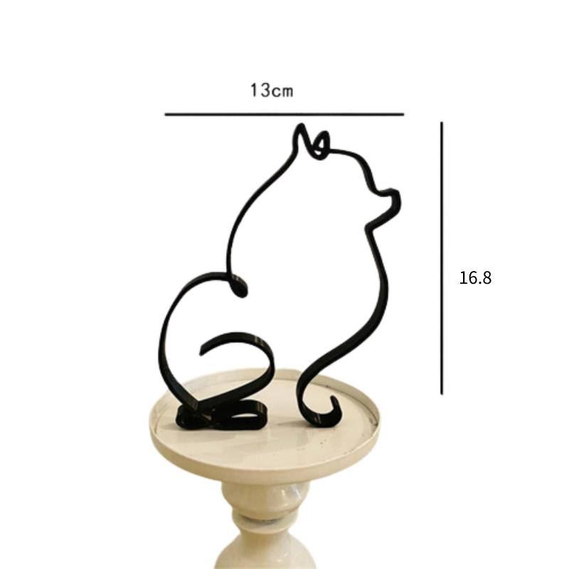Metal Dog Art Sculpture Modern Abstract Minimalist Art Animal Ornaments Pet Dog Crafts Home Study Office Desktop Decoration