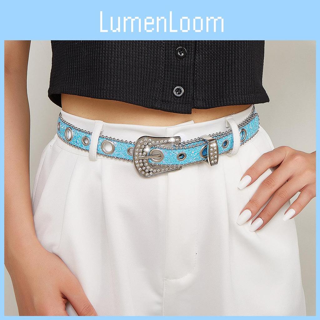 Trendy Womens Pu Leather Waist Belt With Sparkling Rhinestone Detail For Jeans And Dressers
