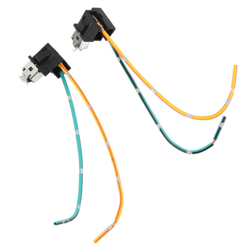 2Pcs Plug Adapter Line Headlight Lamp Bulb Wiring Harness Connector Socket Replacement Harness Wire for H1 H3 Bulb Halogen Lamp