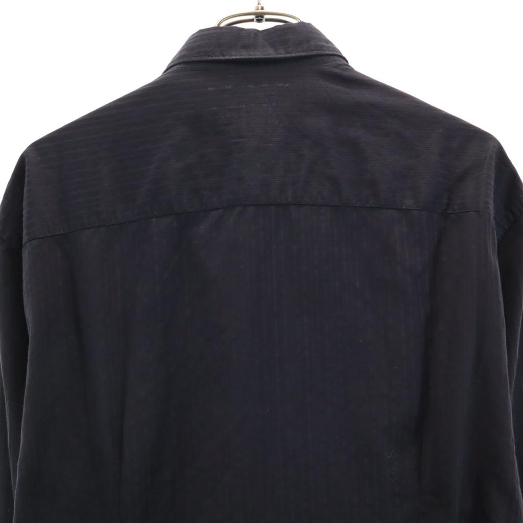 Armani Collezioni Striped Pattern Long Sleeve Shirt M Black Men's Used