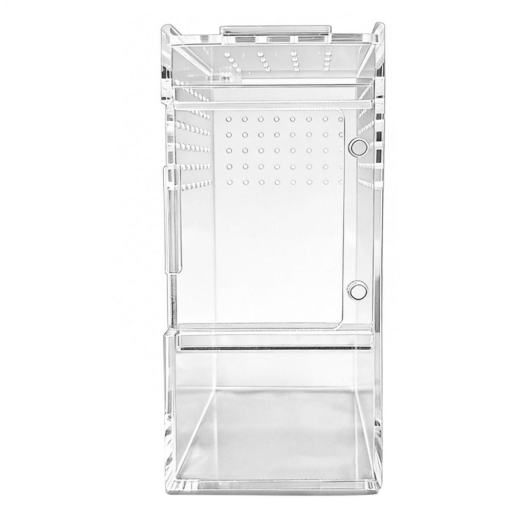 Jumping Spider Enclosure Clear Acrylic Reptiles Box with Vent Hole and Sliding Lid Spider Cage for Turtle Tortoise Snake Gecko