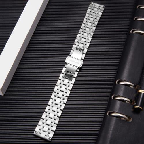 BINLUN Stainless Steel Watch Band, Premium Replacement Strap for Men and Women, 6 Colors (Gold, Silver, Black, Rose Gold, Silver Gold, Rose Silver), 1