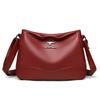 High-end soft leather women's bags, new fashionable and versatile large-capacity middle-aged mother bags, underarm bags, shoulder messenger bags.
