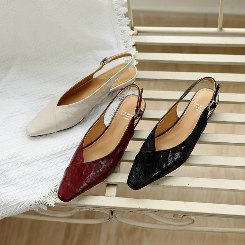 New bag head sandals genuine leather Korean version large size shoes summer empty sandals women's beef tendons comfortable soft sole women's shoes po