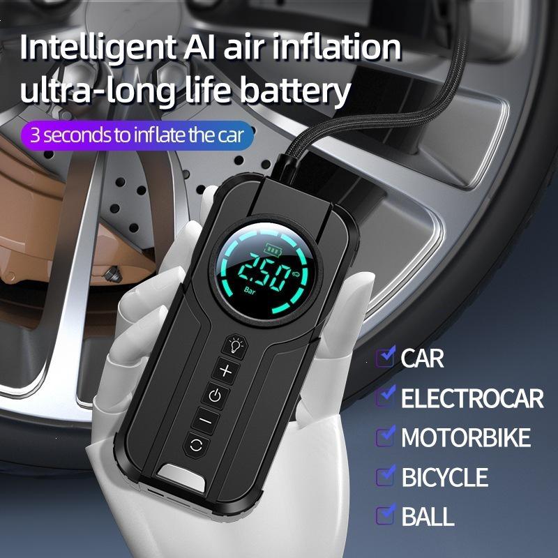 Wireless Portable Car Air Pump & Power Bank: Tire Inflator & Jump Starter Combo
