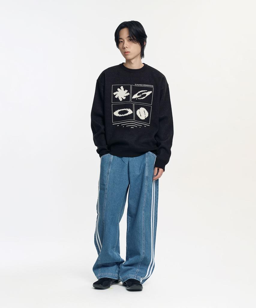 SLOW RECORD HOUSE Side Track Denim Pants_Medium Blue