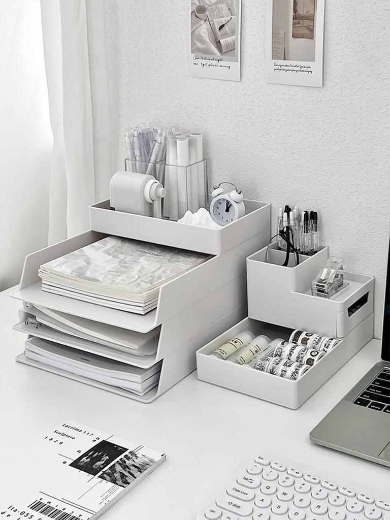 Letter 3 4 5 A4 Document Letter File Desk Tabletop Storage Small Items Office A4 Letter Case, Tiers, Tiers, Tiers, Tray, Tray, Storage, Desktop, Tray,