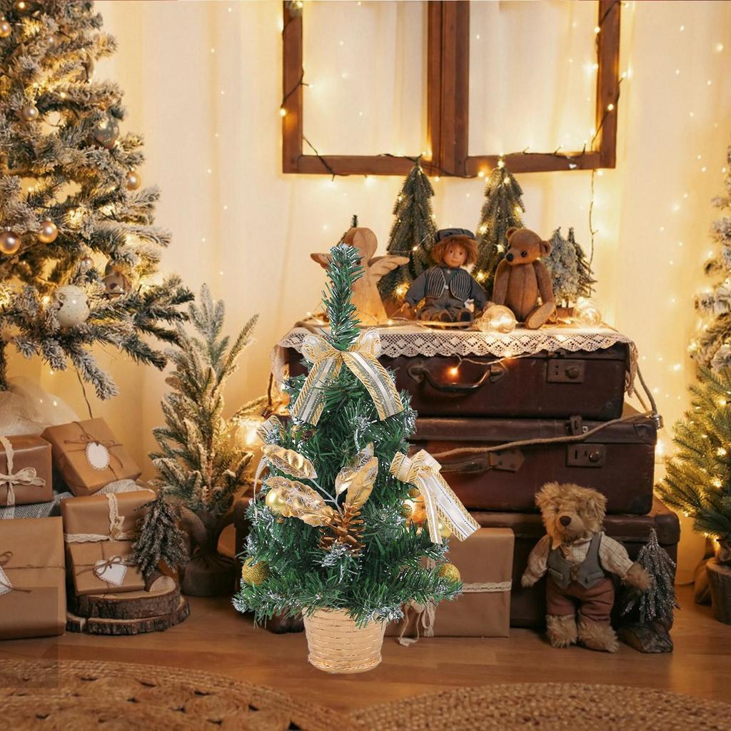 Tischweihnachtsbäume mit Lichtern 15,7 Zoll Feiertagsdeko Künstlicher Weihnachtsbaum für Zuhause Büro Winter Kaminsims Zimmer Feiertag