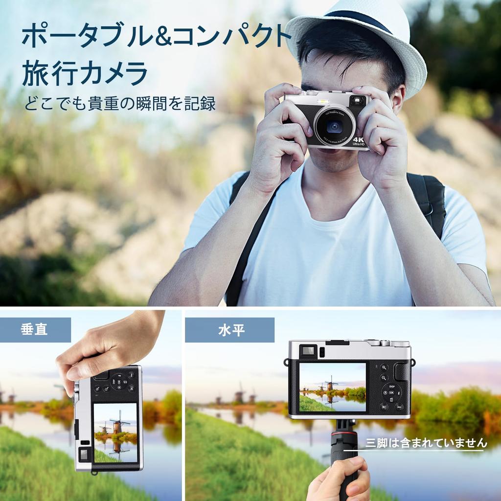 Lecran 4K Digital 48 Bild 16x Modus Blitz Vlog Für Schule 32g Speicherkarte Kamera, Autofokus, Megapixel, Stabilisierung, Zoom, Zifferblatt, Enthalten,