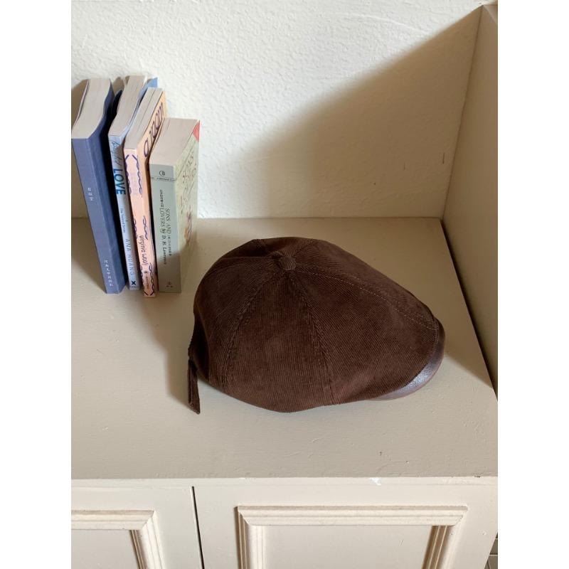 

Вельветовая ретро кепка женская осенне-зимняя берет художника восьмиугольная кепка газетчика британский стиль old money ветрозащитная шляпа M（55-58cm）