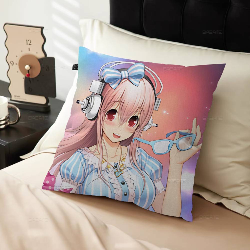 Super Sonico Manga Anime 45*45cm Cushion Cover Pillow Cover Decor Pillowcase Home Pillowcase for Couch Pillow