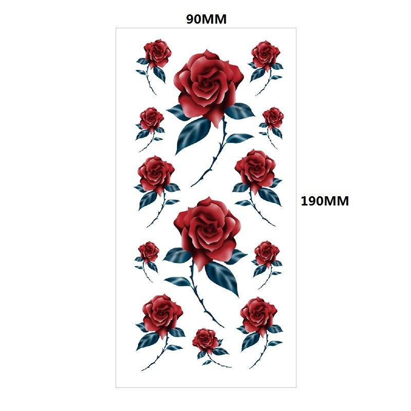 Water Transfer Phoenix Flower Colored Rose Waterproof Tattoo Sticker Set Simulation Tattoo Sticker