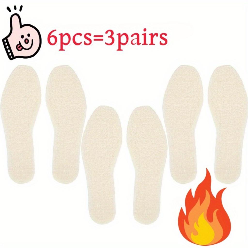 6pcs Imitation Lamb Wool Insoles, Customizable, Temperature Locked and Warm, Thick and Comfortable, Christmas, Thanksgiving, Halloween, New Year Gifts