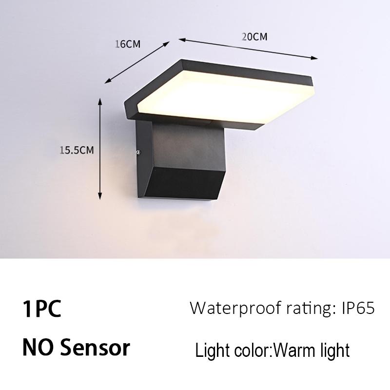 Modern LED Outdoor Wall Lamp Waterproof Motion Sensor Wall Light Foldable for Garden Courtyard Balcony Porch Home Decoration