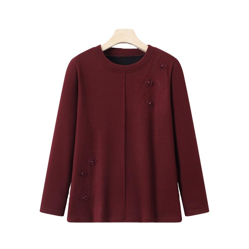 Plus Size Velvet Winter Top - Stylish New Arrival for Middle-Aged Women