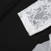 Long Sleeve Lace Flower Dress Ruffled Edge Transparent Dress Women Pleated Lace Dress  Party