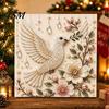 Kit de Peinture sur Toile Mosaïque Perles Artificielles Oiseaux, Fleurs et Art DIY Loisirs Relaxants pour Soulager le Stress Hibou Rouge Ensemble d'Artisanat Adultes, Décoration Murale Maison 3D