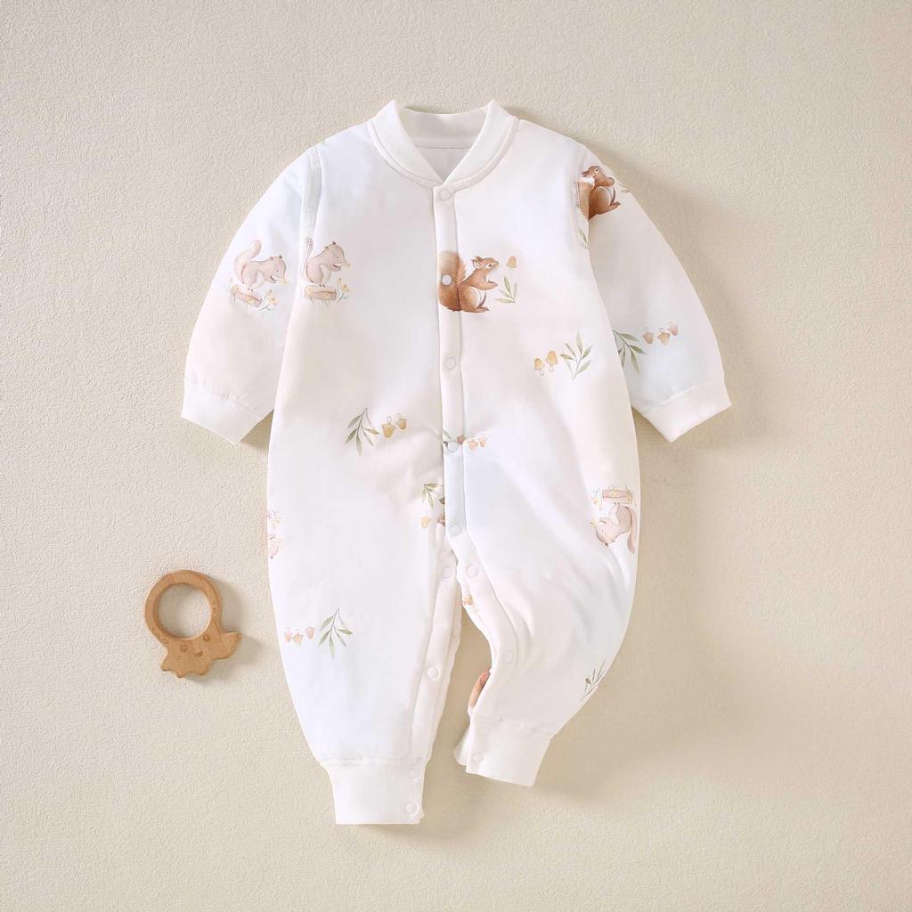 Seamless Pure Cotton Baby Romper - Spring/Autumn Bodysuit for Boys & Girls