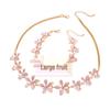 Colorful Geometric Enamel Flower Necklace & Bracelet Set for Women