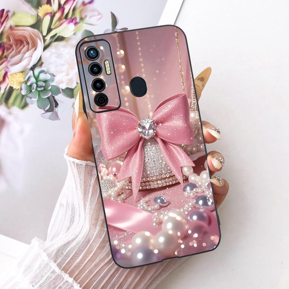 For Tecno Camon 17 Pro Case CG8 CG8h Luxury Butterfly Tree Painted Cover Soft Silicone Case For Tecno Camon 17P Camon17 Pro Bags