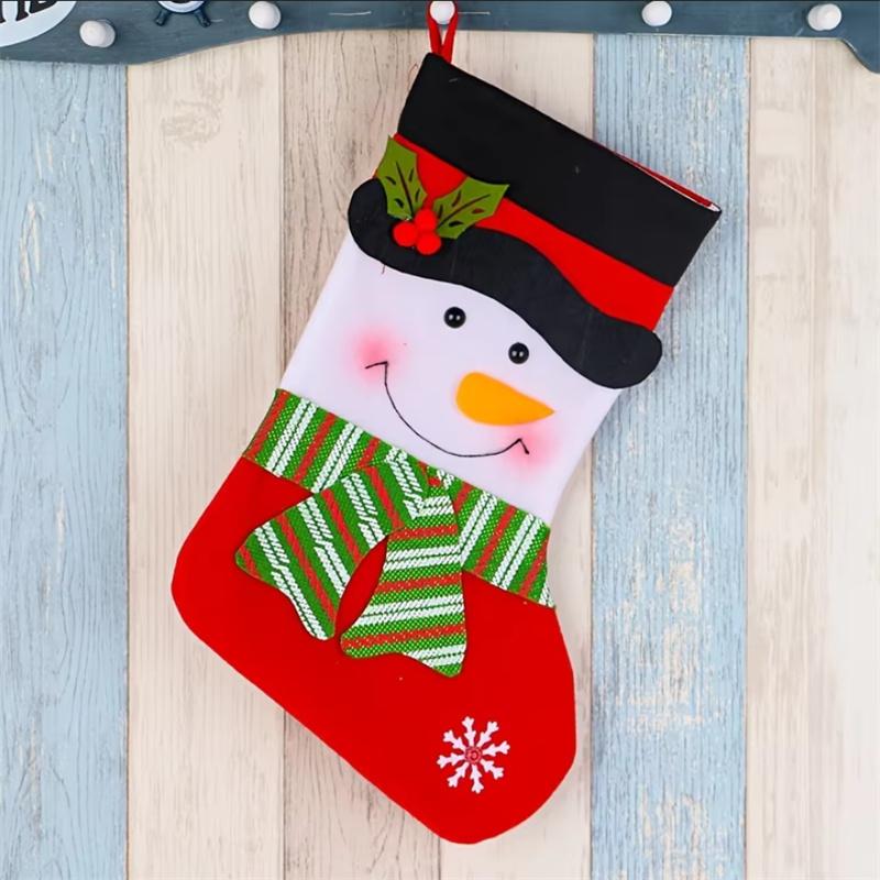 Creative Christmas Decorations Pendants Socks Shape Gift Candy Storage Bags Home Living Room Fireplace Hanging Socks Pendants